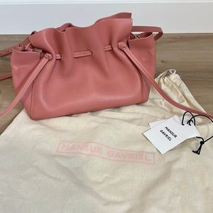 *SOLD* Mansur Gavriel Protea clutch bucket crossbody bag Blush